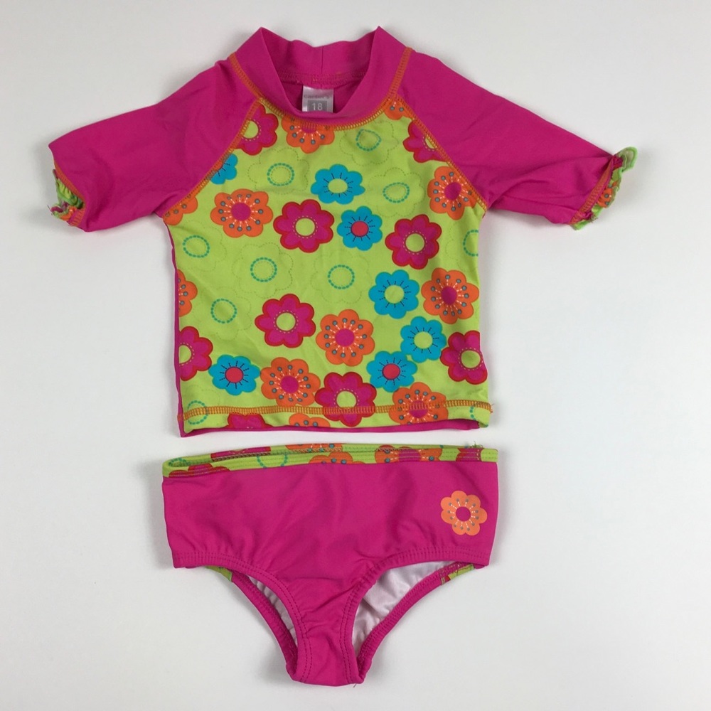 Carters Baby Girl Bathing Suit 2 Pc. 18M UPF 50